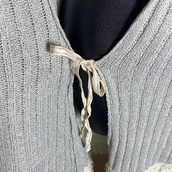 Lemon knit robe soft loungewear M/L fair isle ribbed cozy - Picture 7 of 9